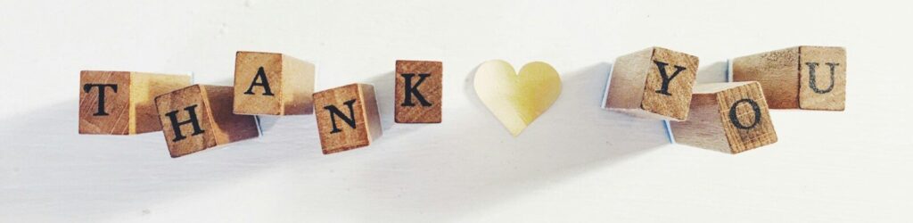 Thank You on wooden blocks